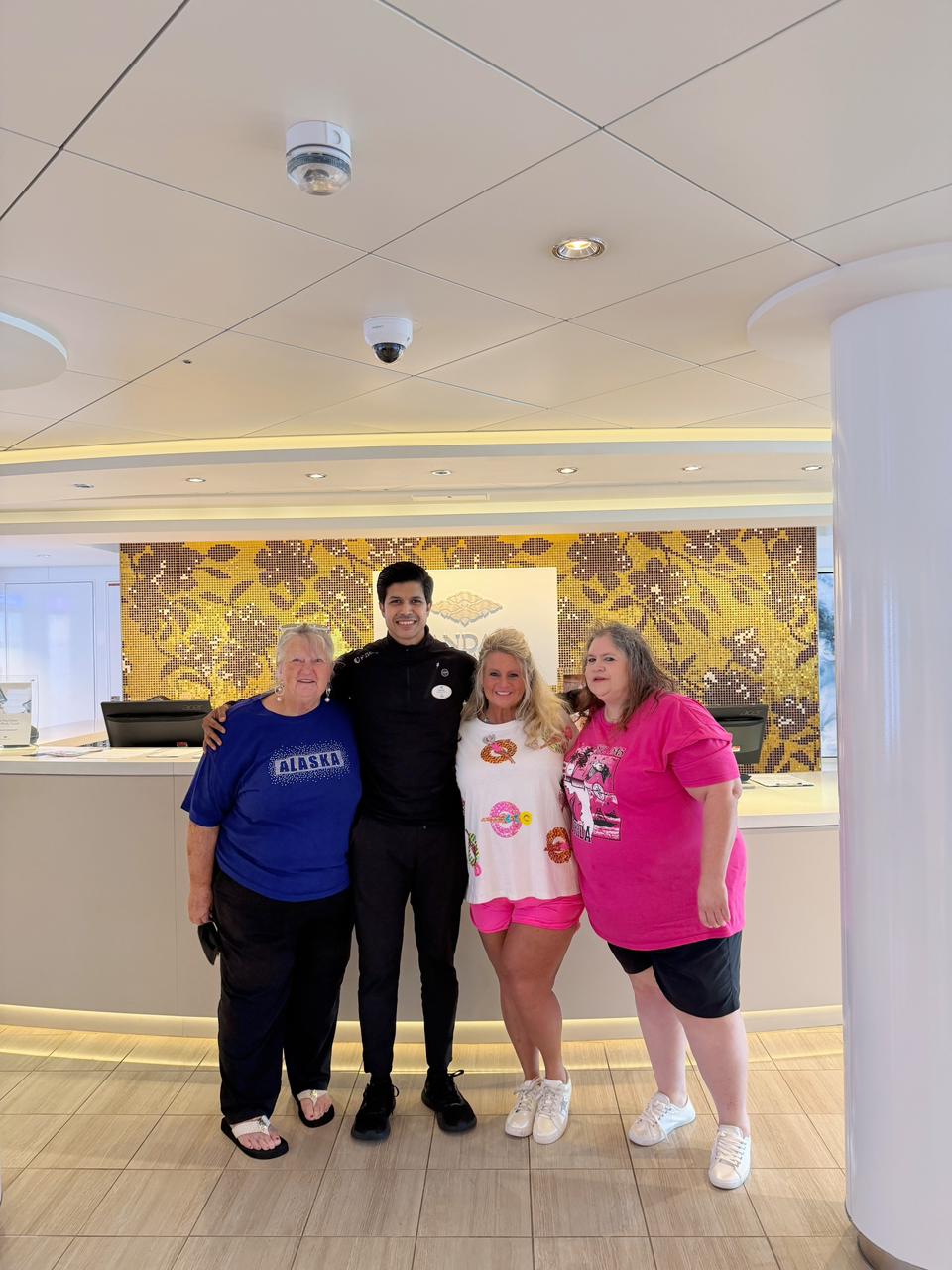 Bassam Mallick with a guest aboard the ship