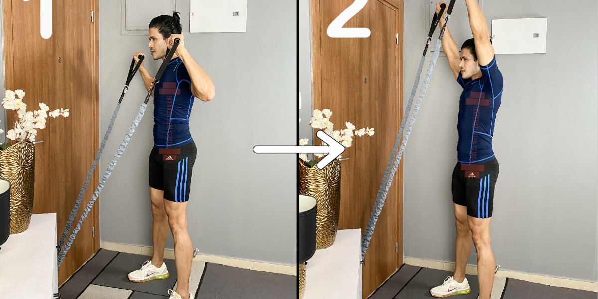 Anchor Overhead Shoulder Press With Resistance Bands