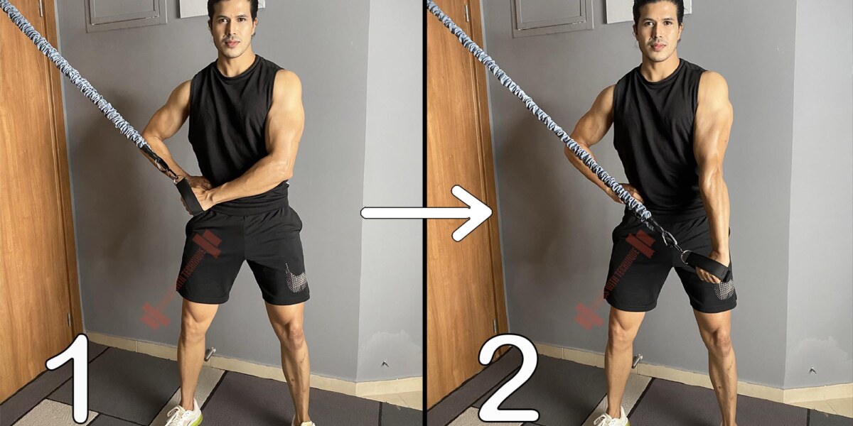 Cross Body Triceps Extension With Resistance Bands