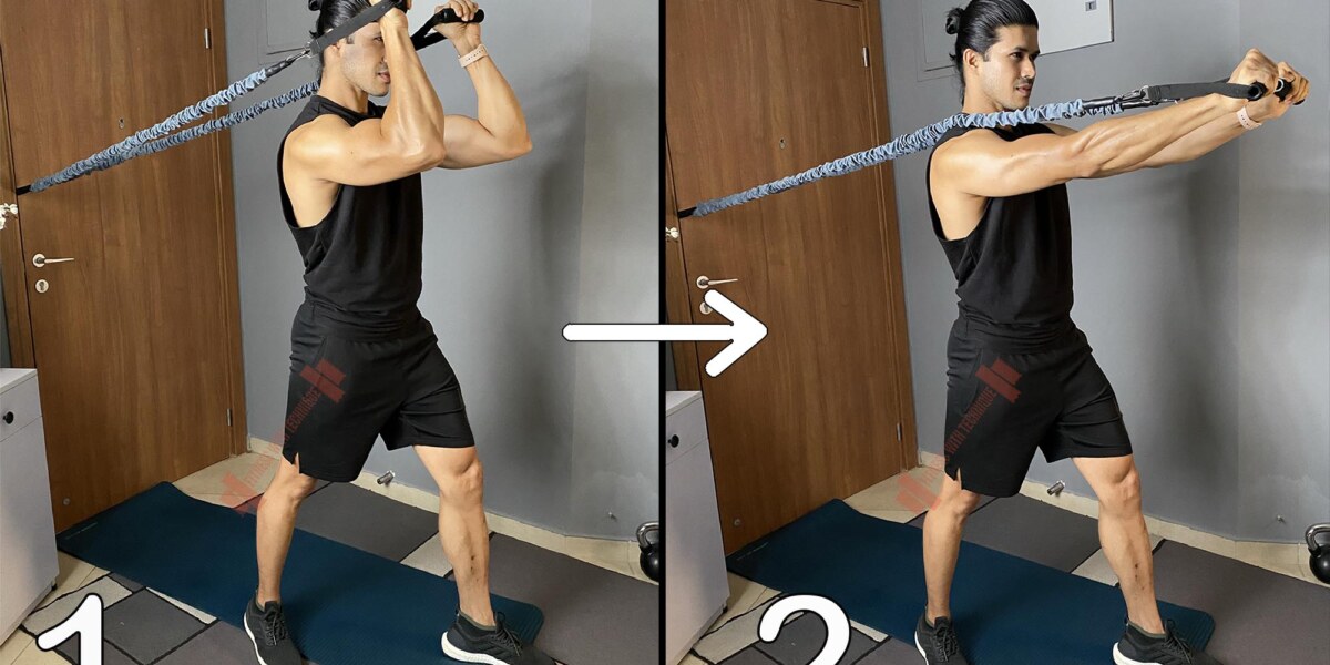 Forward Triceps Extension With Resistance Bands