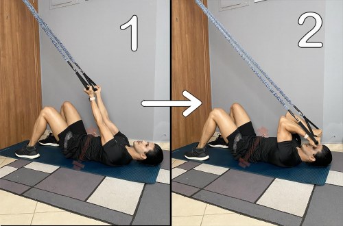 Lying Biceps Curl With Resistance Bands (Arms Up)