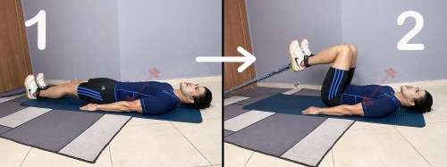 Lying Hip Flexion With Resistance Bands