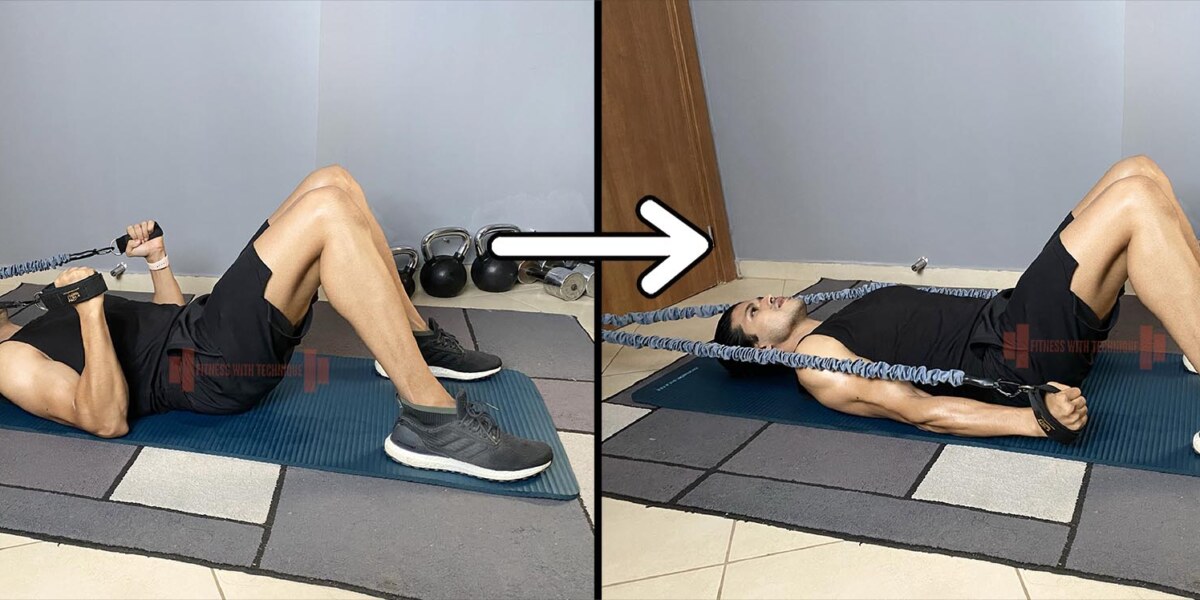 Lying Triceps Extension With Resistance Bands