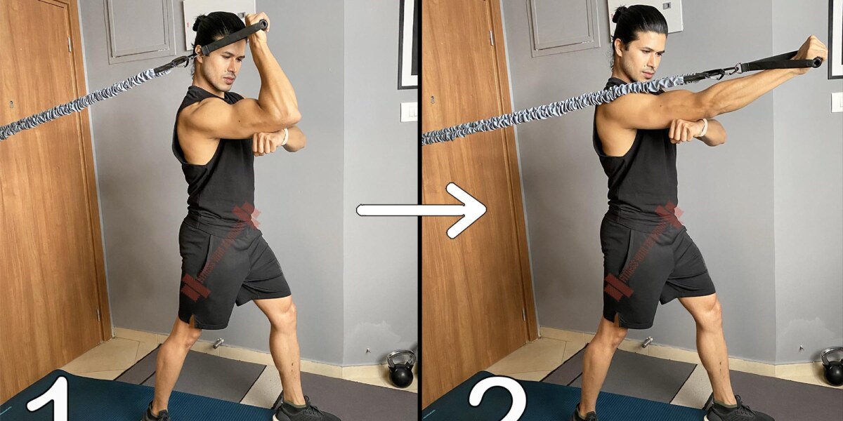 One Arm Forward Triceps Extension With Resistance Bands