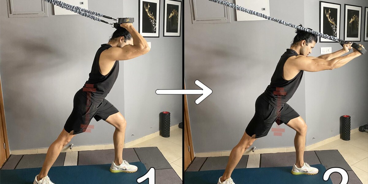 Overhead Triceps Extension With Resistance Bands