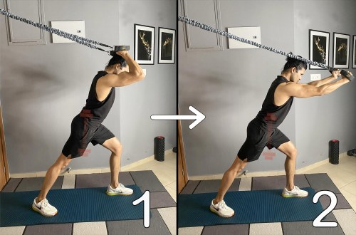 Overhead Triceps Extension With Resistance Bands