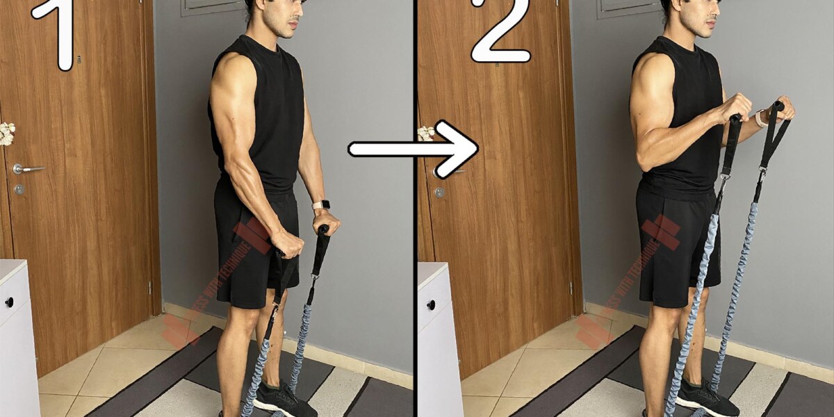 Reverse Biceps Curls With Resistance Bands