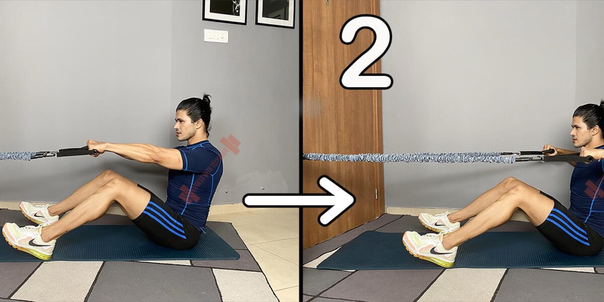 Seated High Row With Resistance Bands