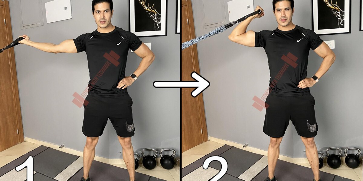 Side Biceps Curls With Resistance Bands