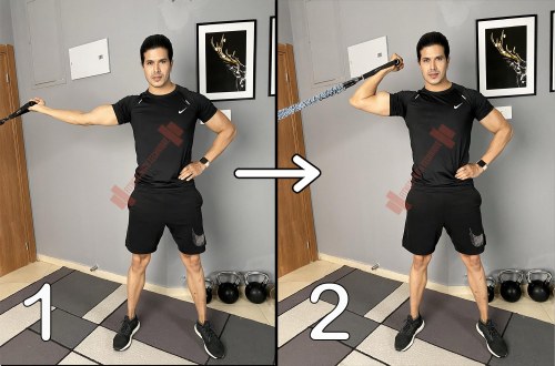 Side Biceps Curls With Resistance Bands