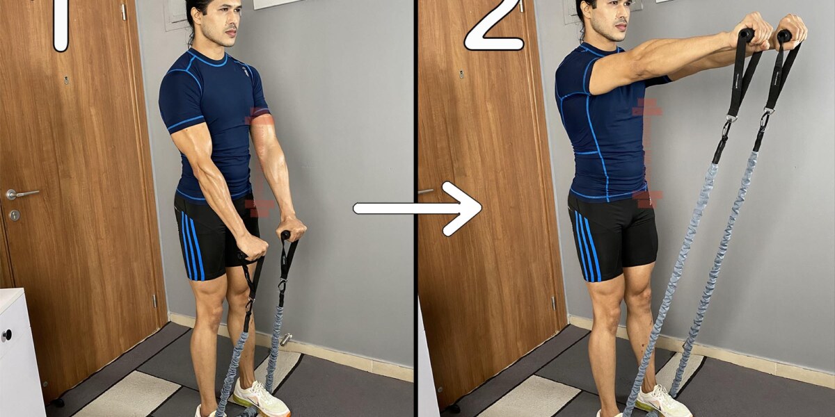 Standing Front Shoulder Raise With Resistance Bands