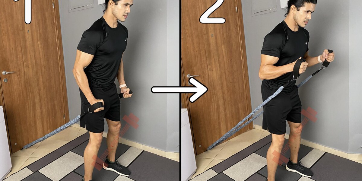 Standing Hammer Curl With Resistance Bands (Anchor)