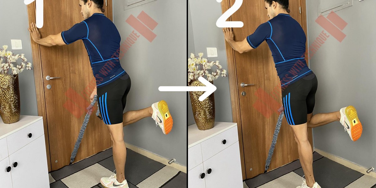 Standing One Legged Calf Raise With Resistance Bands