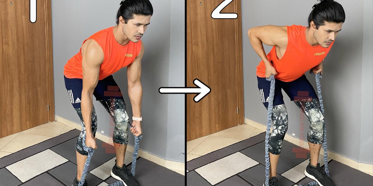 Bent Over Back Row With Resistance Bands