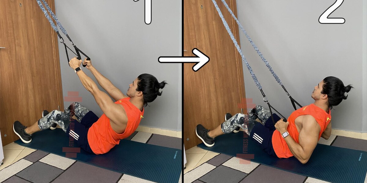 Seated Back Row With Resistance Bands (High)