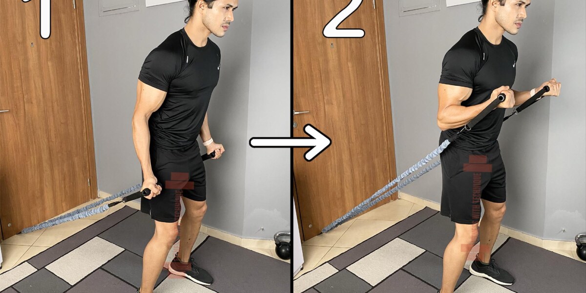 Standing Biceps Curl With Resistance Bands (Anchor)