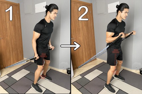 Standing Biceps Curl With Resistance Bands (Anchor)