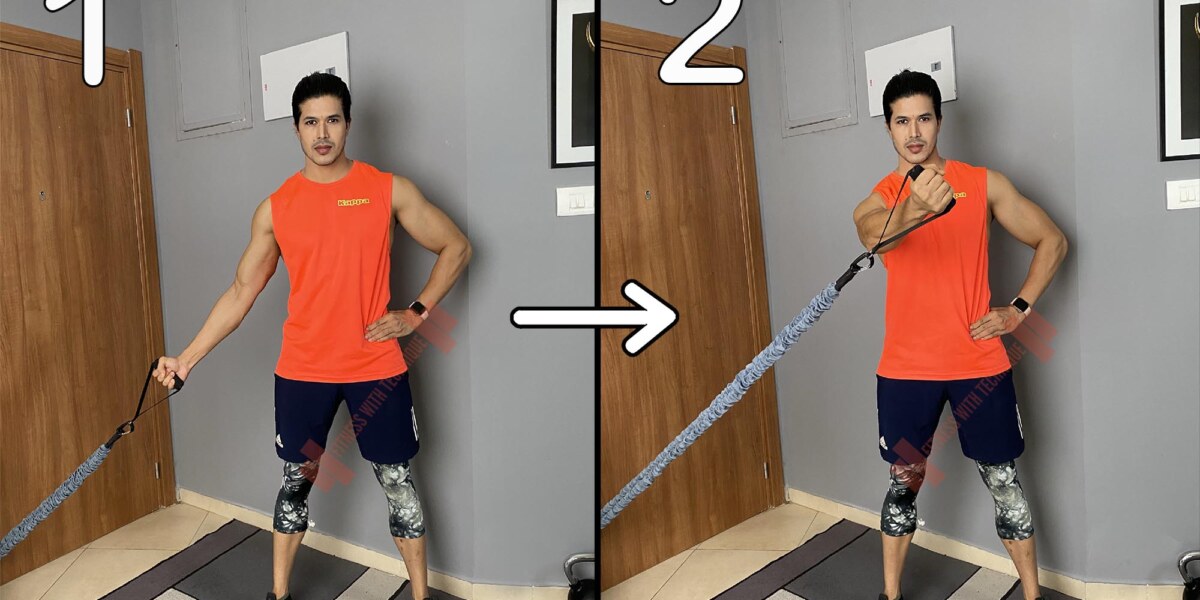 Standing Chest (Low) Fly With Resistance Bands