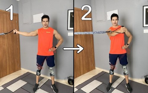 Standing Chest (Mid) Fly With Resistance Bands