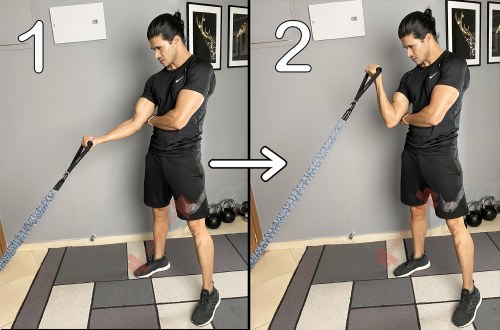 Standing One Arm Preacher Curl (Anchor) With Bands