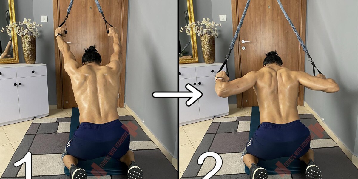 Wide Grip Lat Pull Down With Resistance Bands