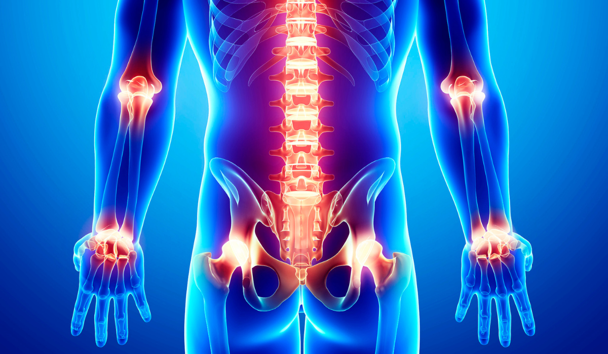 Graphic showing joints and inflammation — detox concept